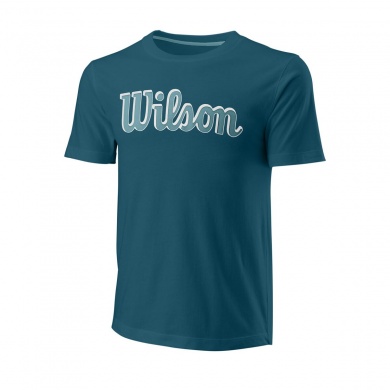 Wilson Tennis Tshirt Script Eco Cotton (Cotton, Slim Fit) Blue Men